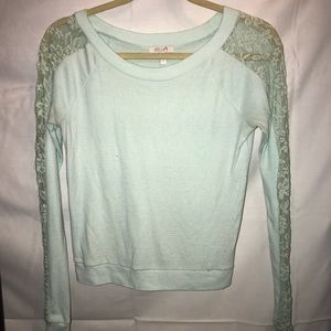 Delia’s Light Green Lace Sweater